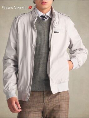 MEMBERS ONLY 2021 ‘MEN’S CLASSIC ICONIC RACER JACKET’ IN LIGHT GREY